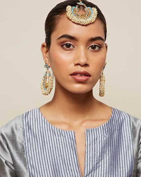 Buy Gold-Toned Blue FashionJewellerySets for Women by ZOBBY