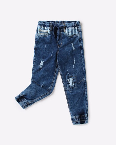 denim distressed joggers