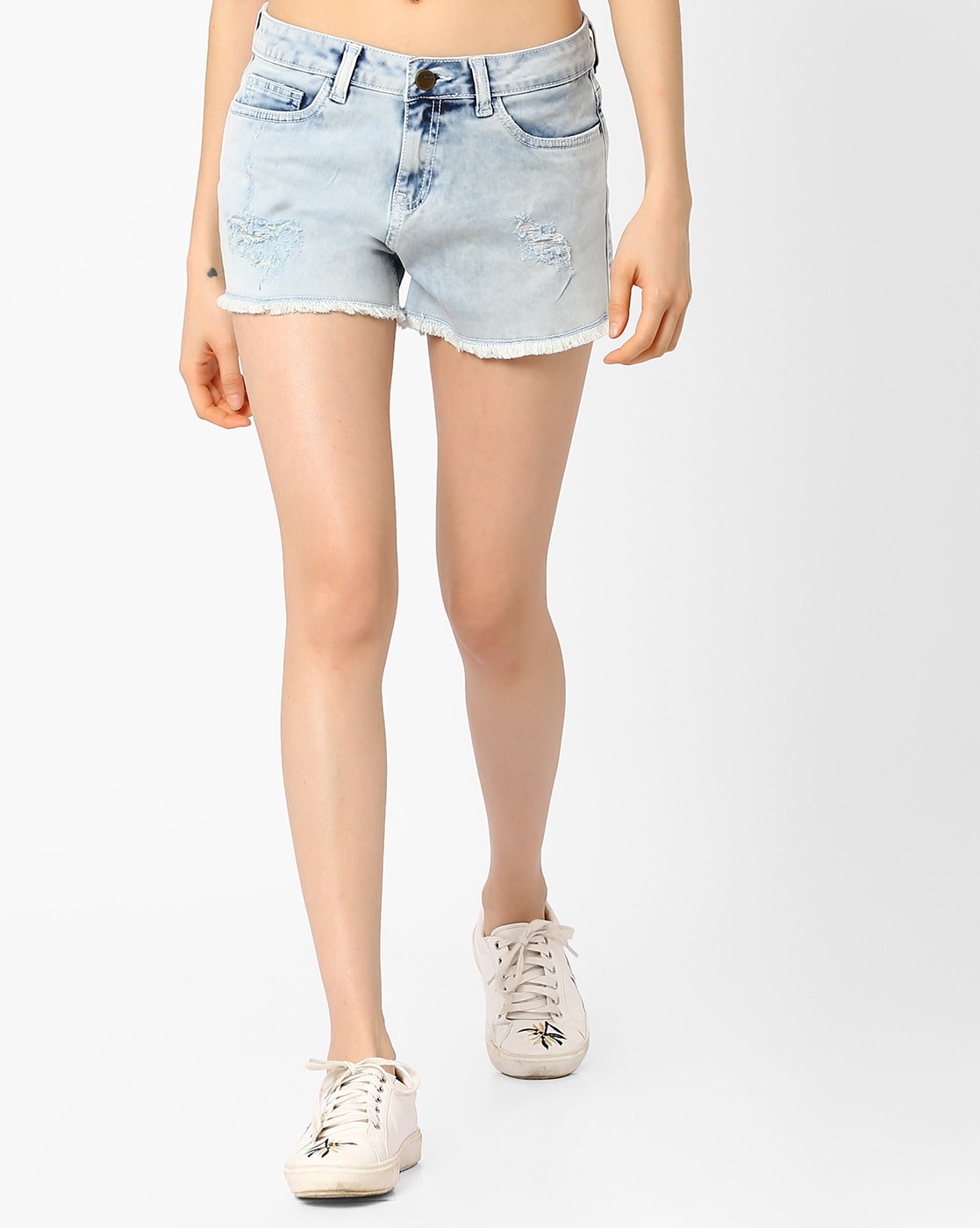 Buy Light Blue Shorts For Women By Ajio Online Ajio Com