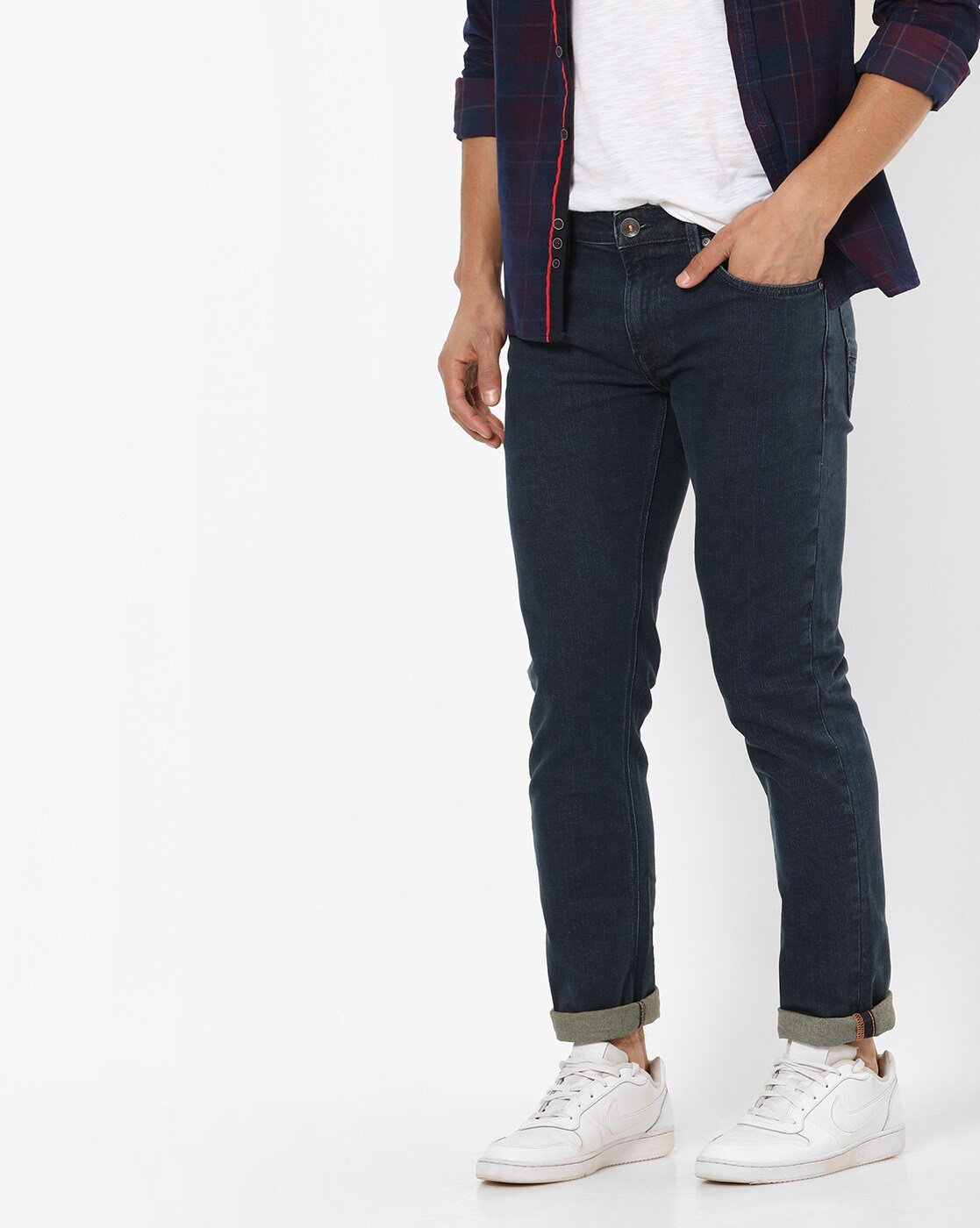 navy blue skinny jeans