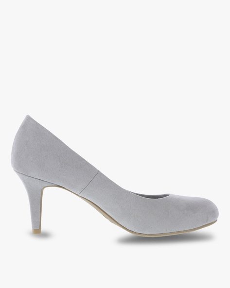 grey kitten heel pumps