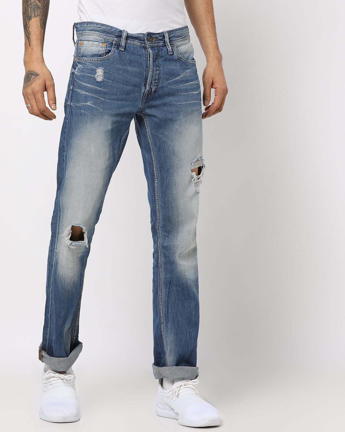 mens distressed slim fit jeans