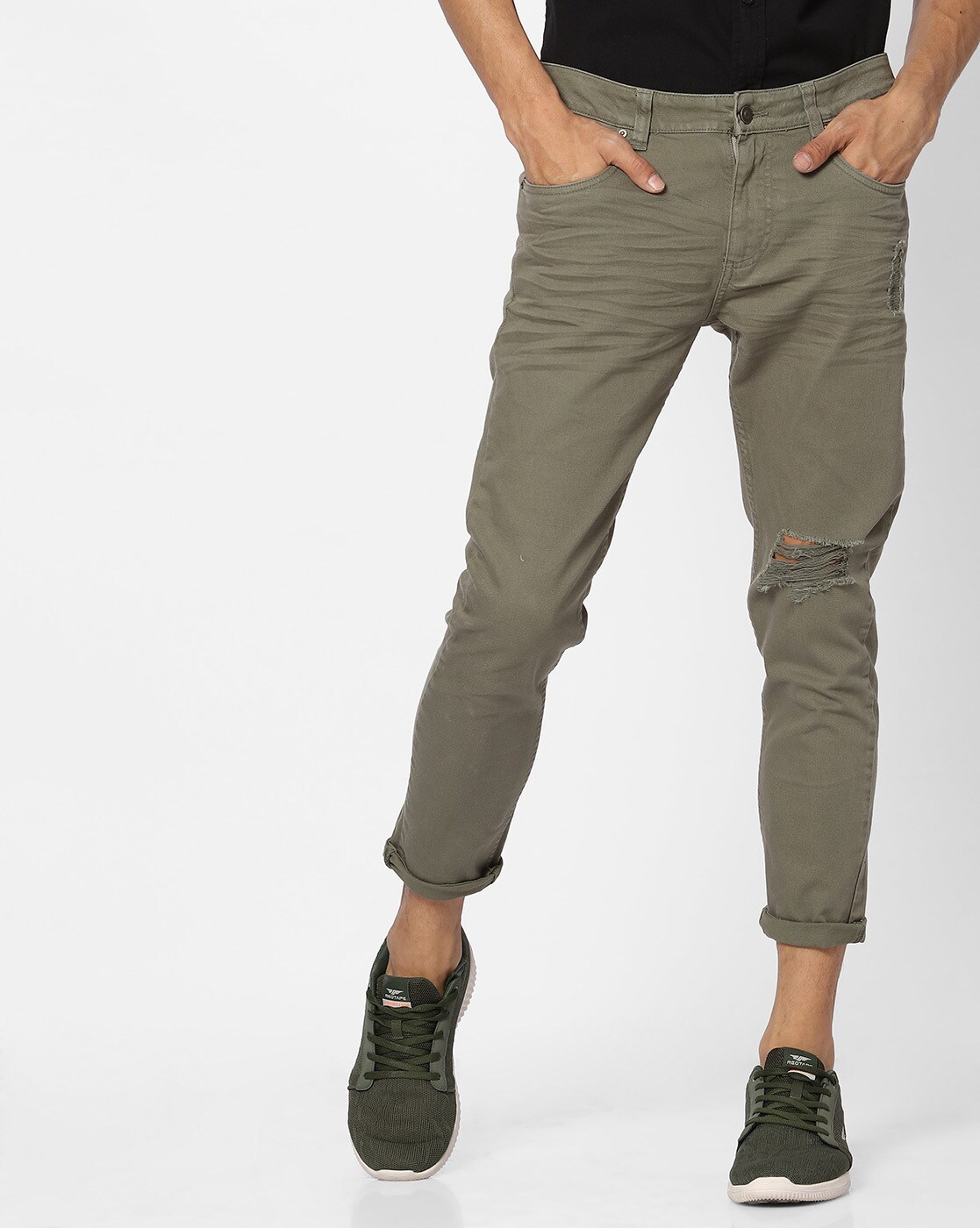 sage green jeans