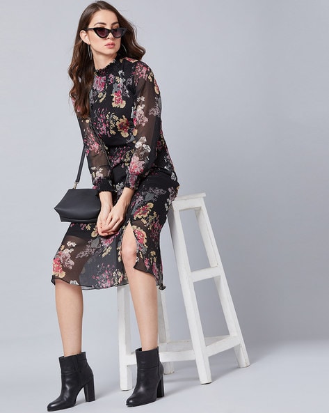 Floral Print A-line Dress