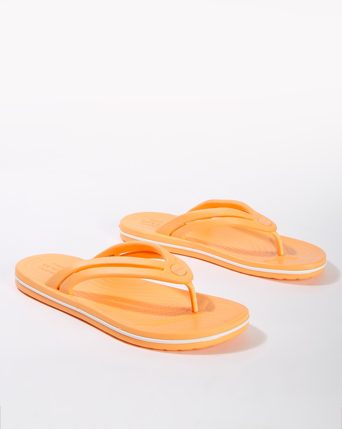orange platform flip flops