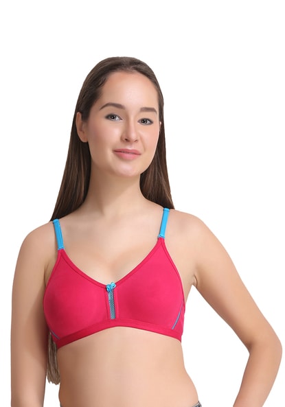 Buy Leading Lady magenta colored solid cotton bra Online at Low Prices in  India 