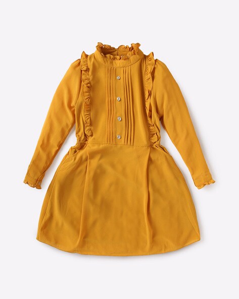 mustard yellow dress for baby girl