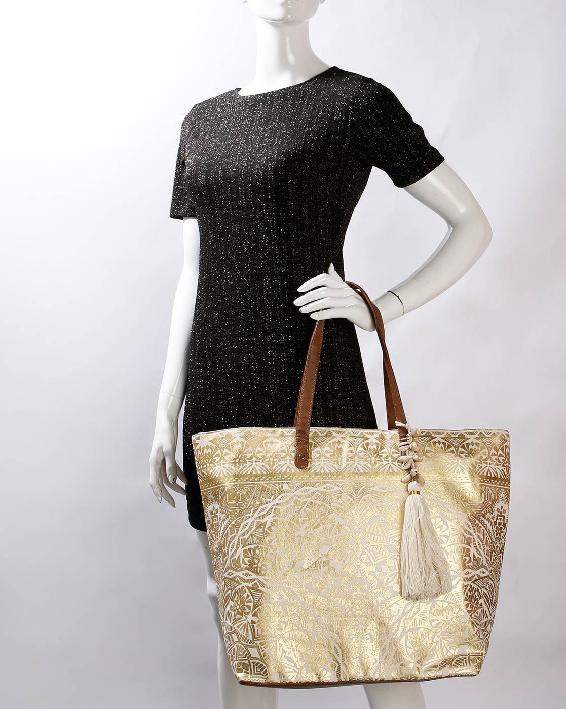 Accessorize London Lakshmi Leopard Foil Print Tote Bag