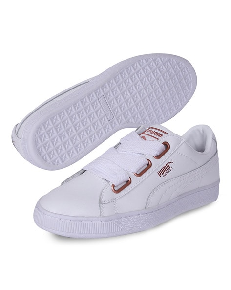 Puma basket best sale heart leather