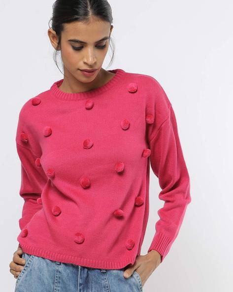 pom pom cardigan womens