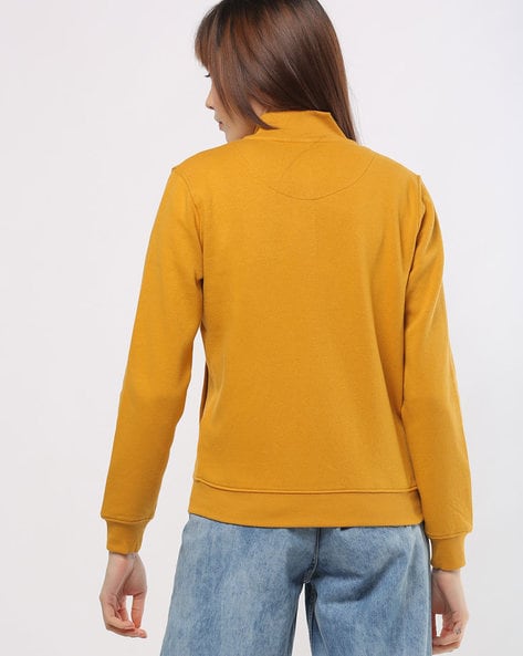 Mustard yellow sweatshirt women's on sale