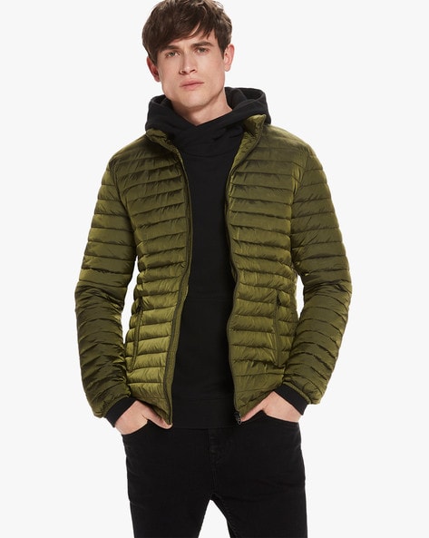 scotch and soda green bomber jacket