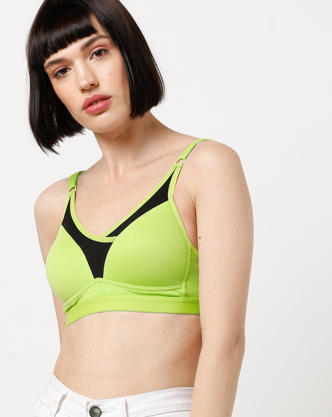 Sports Bra with Contrast Panels