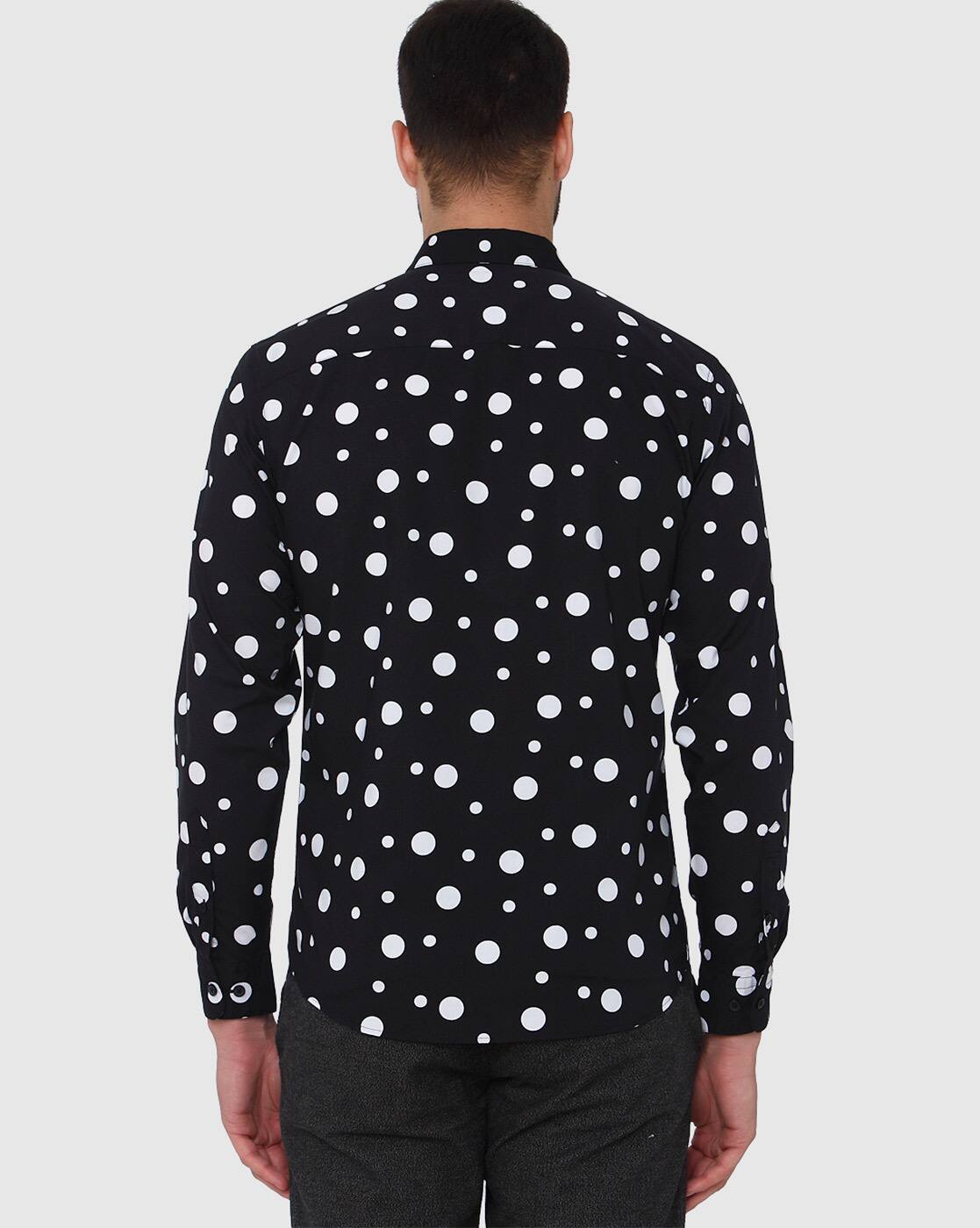 black shirt with white dots mens