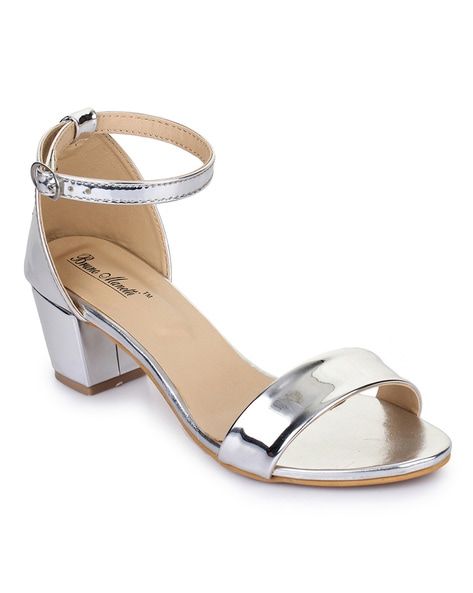 Silver block high online heels