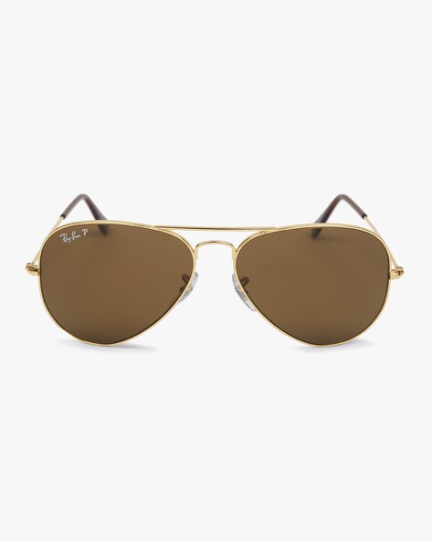 Buy Brown & Gold-Toned Sunglasses for Men by Ray Ban Online 