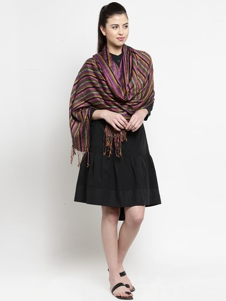 Striped Stole with Tassels Price in India