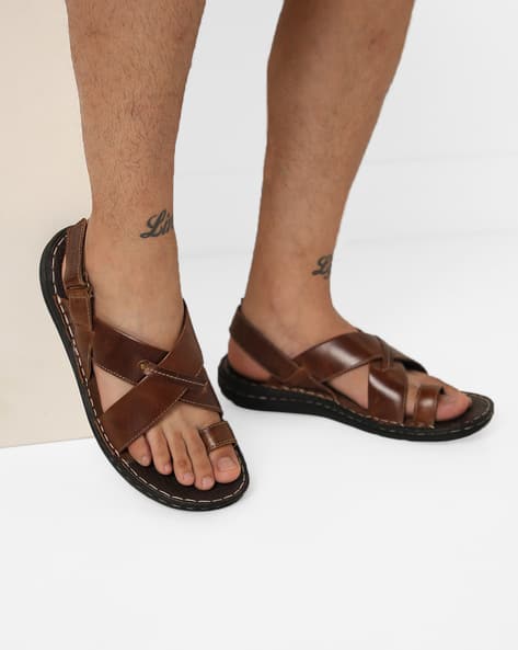 Genuine Leather Casual Sandals with Toe-Ring