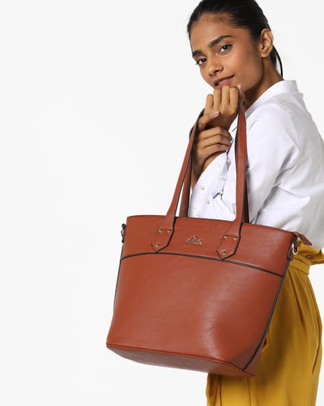 Lavie Textured Tote Bag with Contrast Edges
