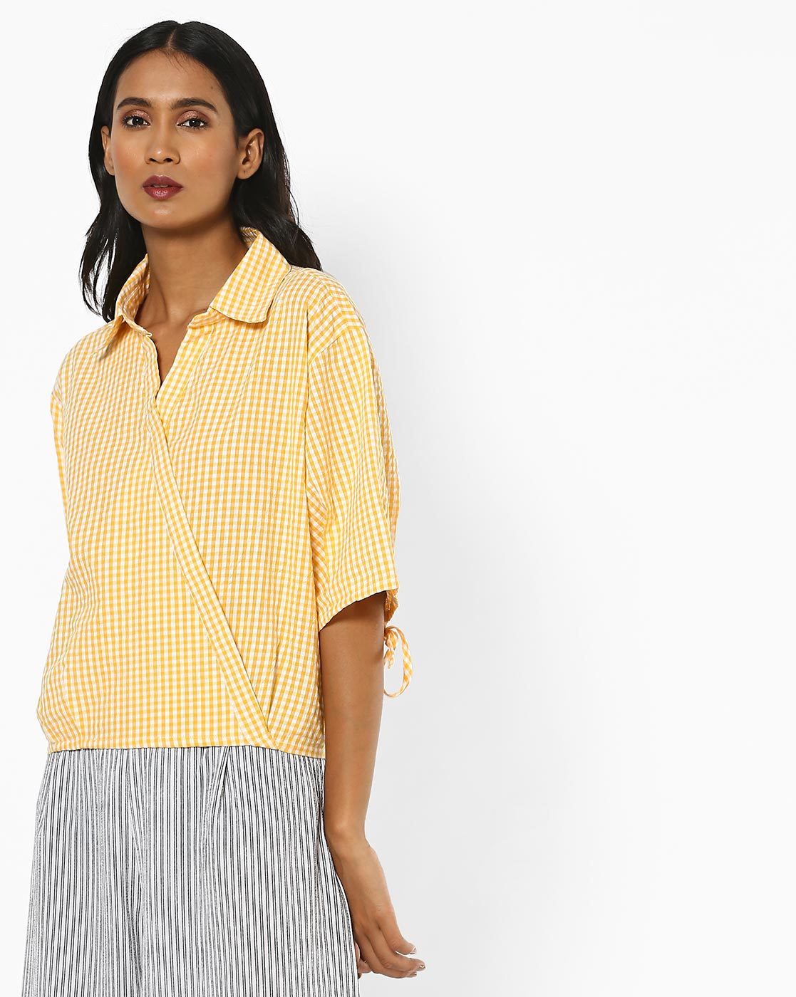 yellow surplice top