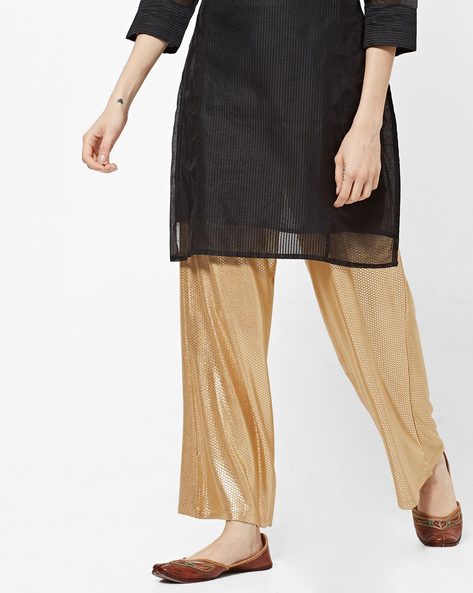 Textured Palazzos with Semi-Elasticated Waist Price in India