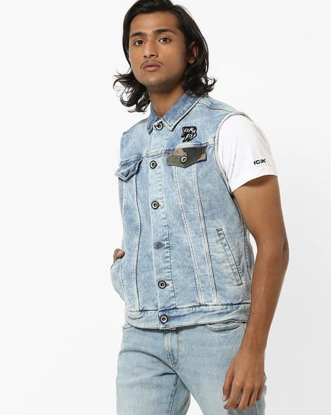 flying machine sleeveless jackets