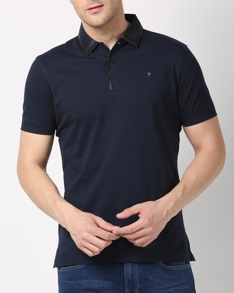 Buy Louis Philippe Louis Philippe Solid Regular Sleeves Polo