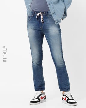 Slim Fit Jeans with Drawstring Waist