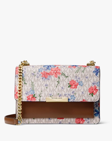 Buy Michael Kors Jade Floral Print Shoulder Bag with Detachable Chain Strap  | White Color Women | AJIO LUXE