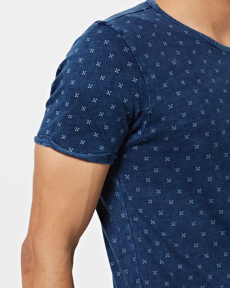 Cotton Micro Print Crew-Neck T-shirt (Image - 3)