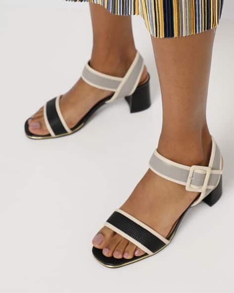 black chunky heels with ankle strap