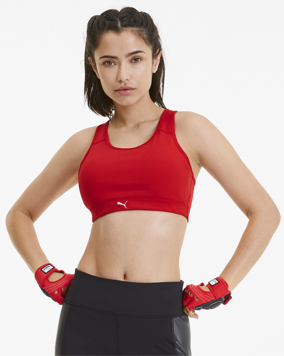 red puma sports bra