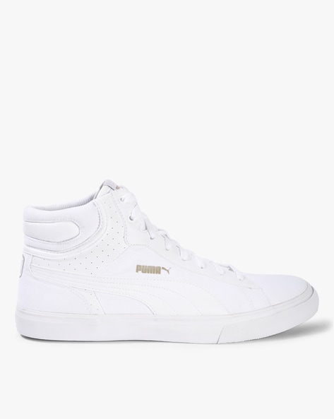 puma white high top sneakers