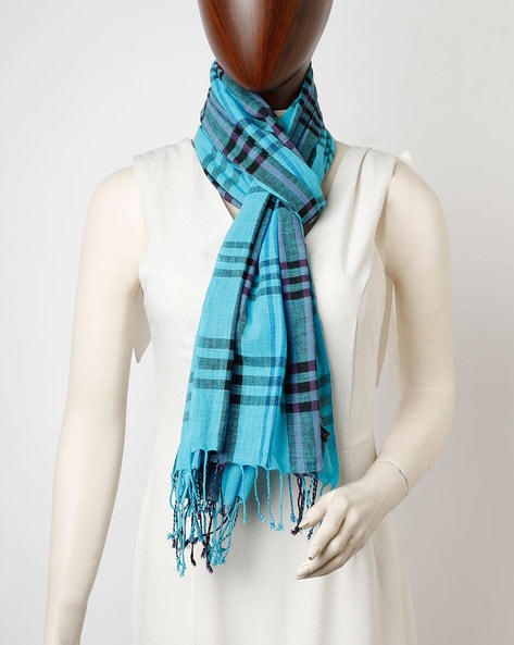 Checked Scarf with Fringes Price in India