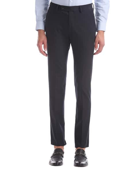 Slim Fit Flat Front Trousers (Image - 1)