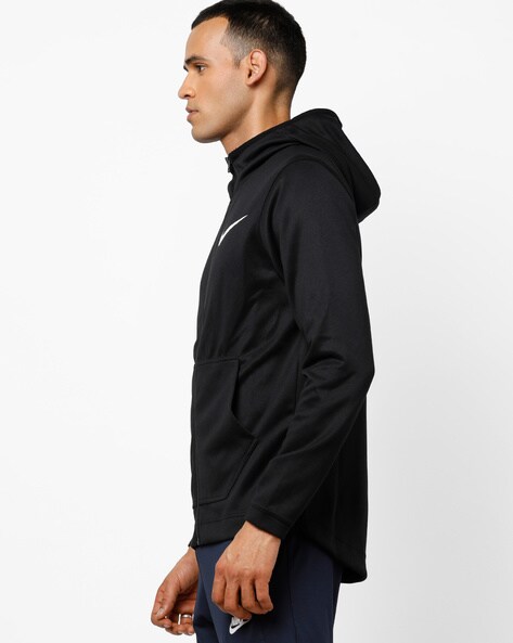 Hooded Zip-Front Jacket with Kangaroo Pockets