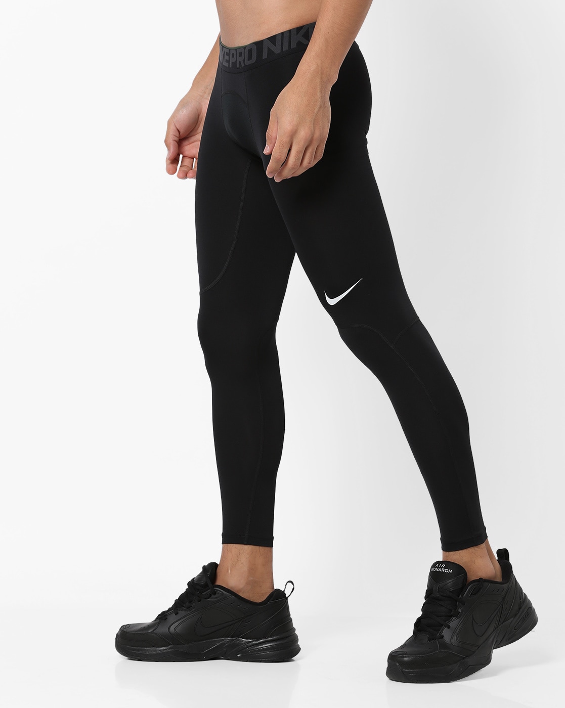 Mid-Rise Compression Track Pants with Elasticated Waistband