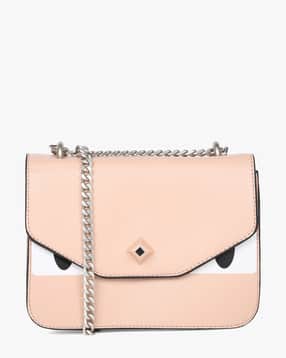 Women S Handbags Online In India Ajio Brands Pink Slings Satchels Sling Bag With Chain Strap