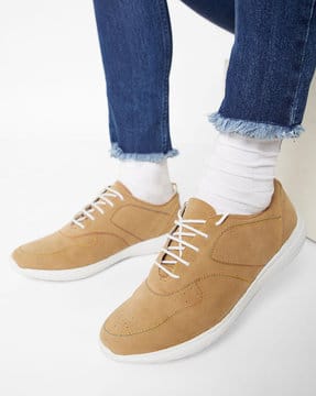 Panelled Lace-Up Sneakers