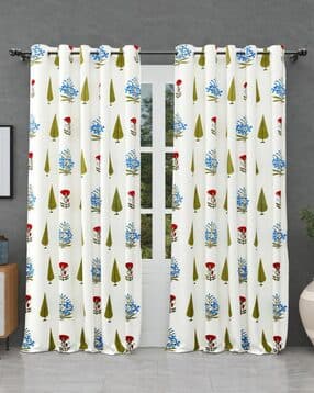 jaipur fabric Floral Print Window Curtain with Eyelets Header-picture-22