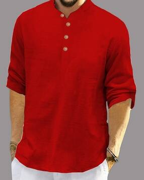 apektra Men Slim Fit Short Kurta with Mandarin Neckline-picture-19