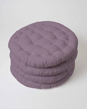 skanda fab Set of 4 Quilted Round Floor Cushions-picture-33