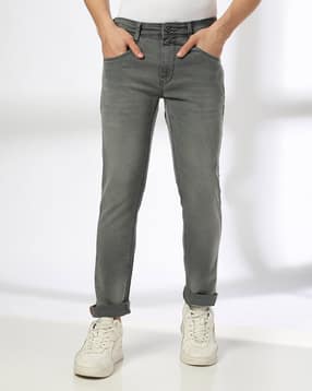 Men Lightly Washed Slim Fit Jeans