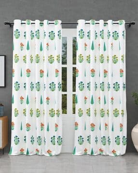 Block Print Window Curtain with Eyelets Header-image-12