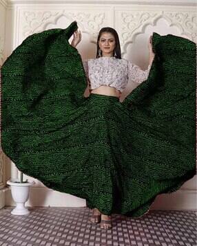 Women Bandhani Print A-Line Maxi Skirt