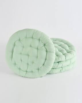 skanda fab Set of 4 Quilted Round Floor Cushions-picture-21