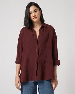 mystere paris Women Oversized Fit Classic Shirt-picture-3