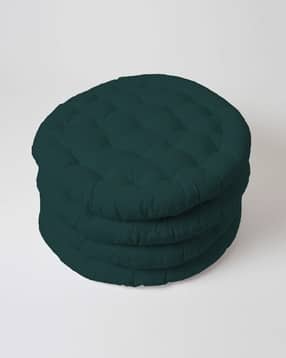 skanda fab Set of 4 Quilted Round Floor Cushions-picture-34