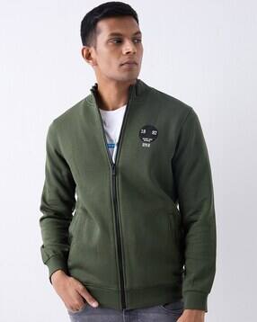 spykar Men Relaxed Fit Zip-Front Sweatshirt with Insert Pockets-picture-13