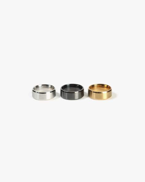 YOUSTA Men Set of 3 Band Rings